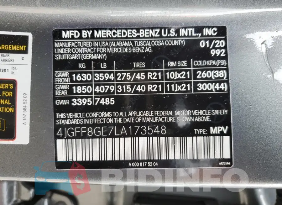 4JGFF8GE7LA173548 Photo# 13