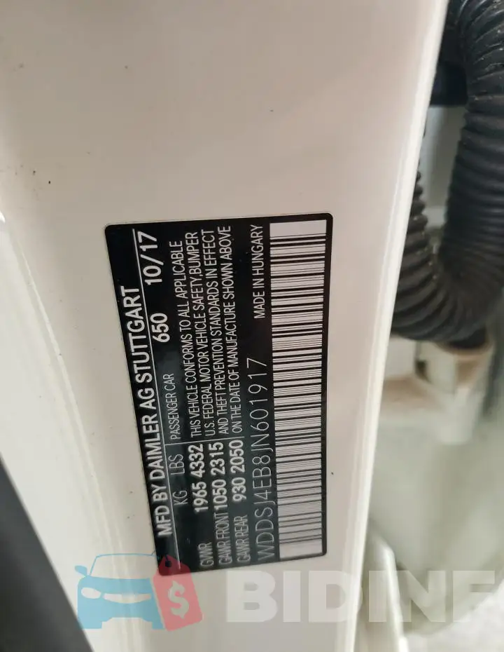 WDDSJ4EB8JN601917 Photo# 12