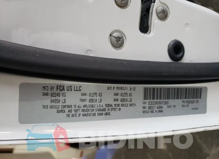 2C3CDZAG7KH712025 Photo# 12