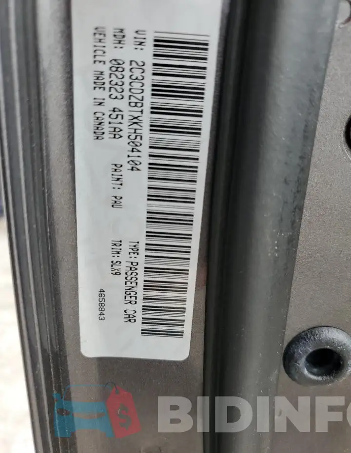 2C3CDZBTXKH504104 Photo# 13