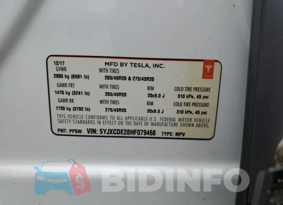 5YJXCDE28HF079468 Photo# 14