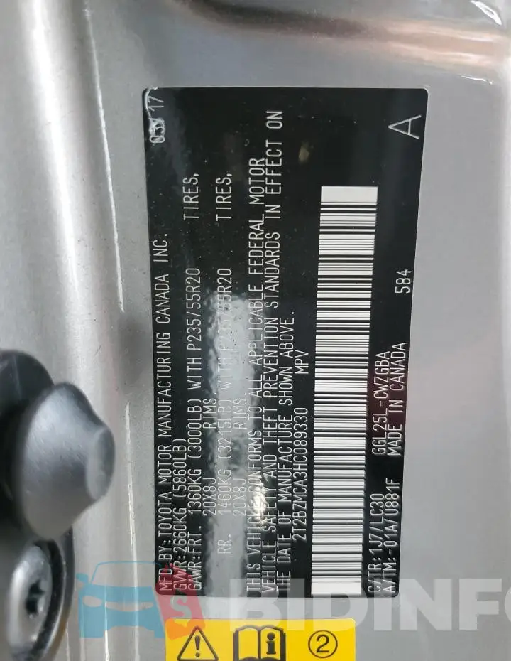 2T2BZMCA3HC089330 Photo# 12