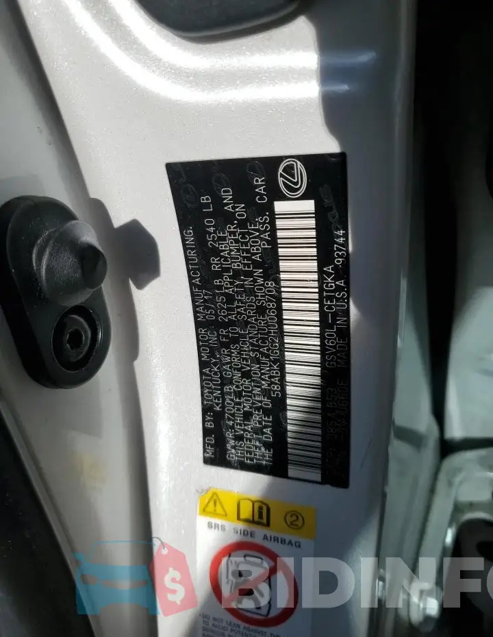58ABK1GG2HU068708 Photo# 12