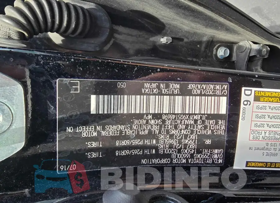 JTJBM7FX9G5148698 Photo# 10