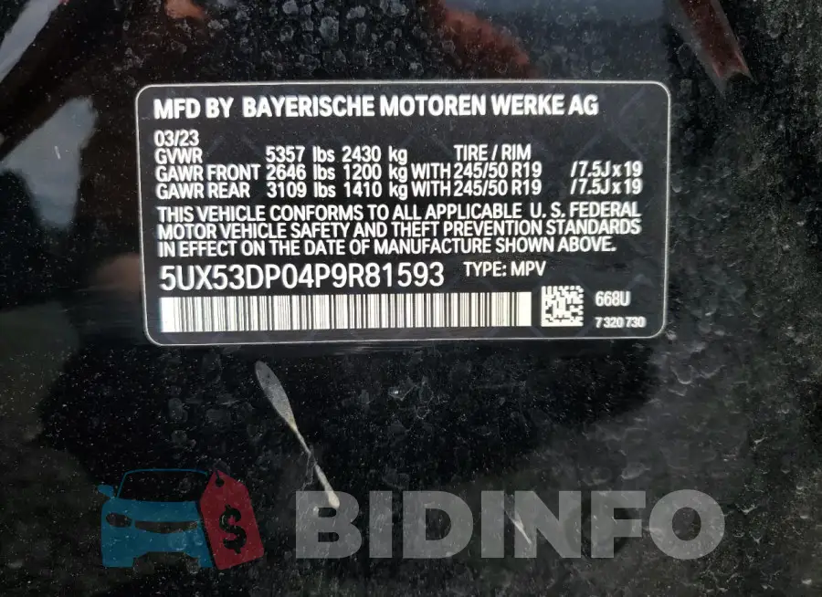 5UX53DP04P9R81593 Photo# 13