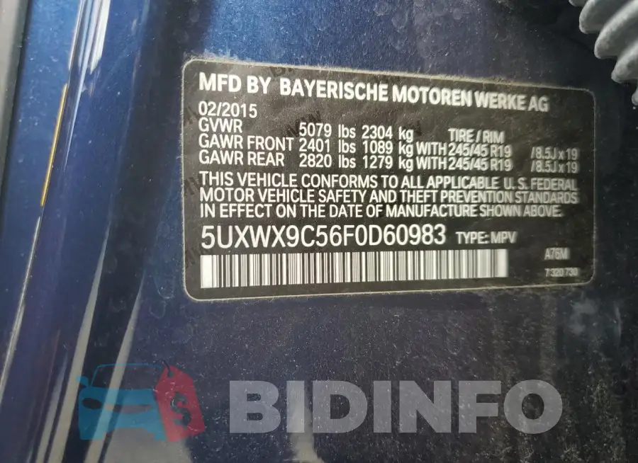 5UXWX9C56F0D60983 Photo# 13