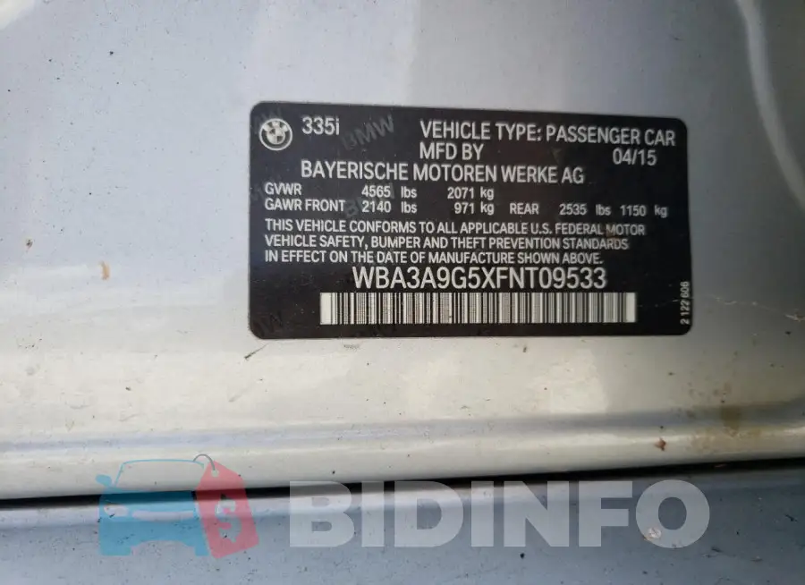 WBA3A9G5XFNT09533 Photo# 12