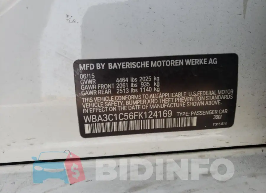WBA3C1C56FK124169 Photo# 12