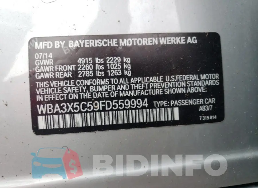 WBA3X5C59FD559994 Photo# 13