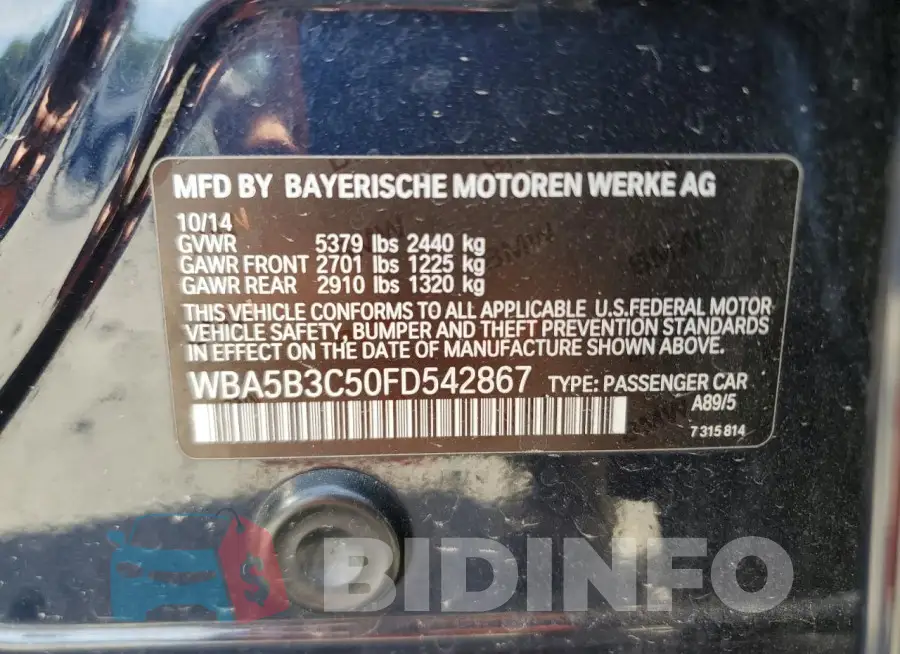 WBA5B3C50FD542867 Photo# 12