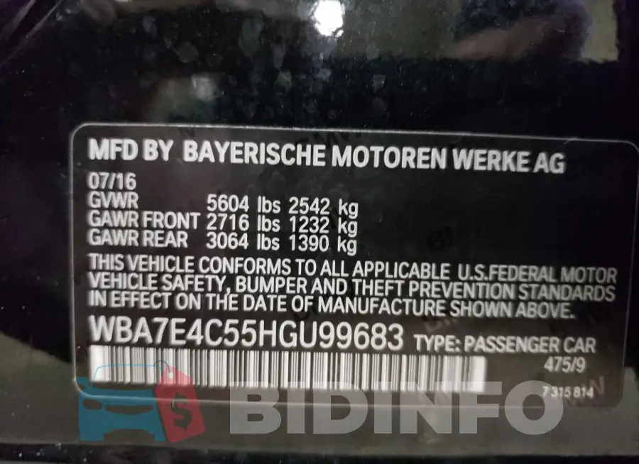 WBA7E4C55HGU99683 Photo# 12