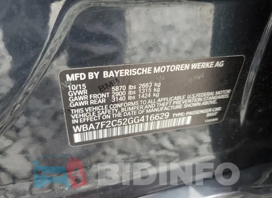 WBA7F2C52GG416629 Photo# 12