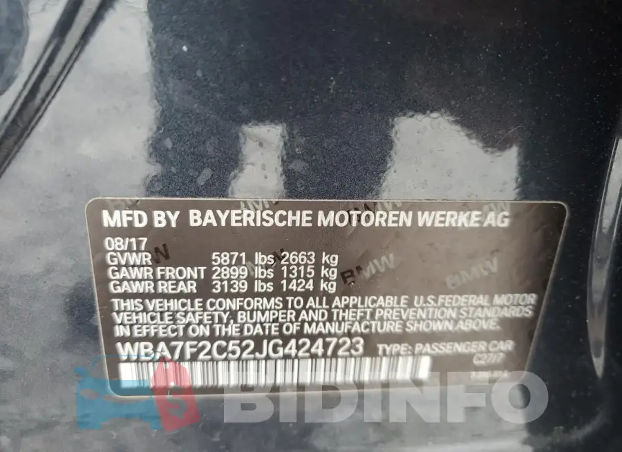 WBA7F2C52JG424723 Photo# 12