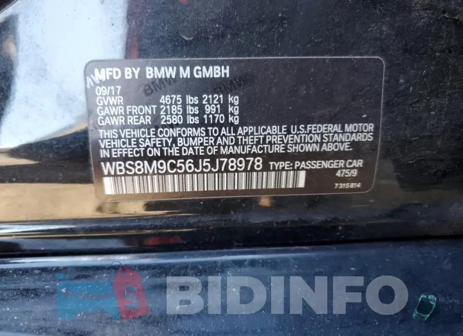 WBS8M9C56J5J78978 Photo# 12