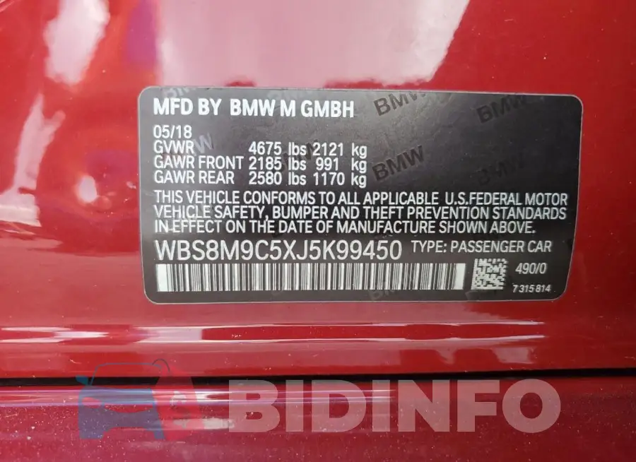 WBS8M9C5XJ5K99450 Photo# 13