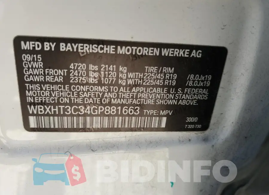 WBXHT3C34GP881663 Photo# 12