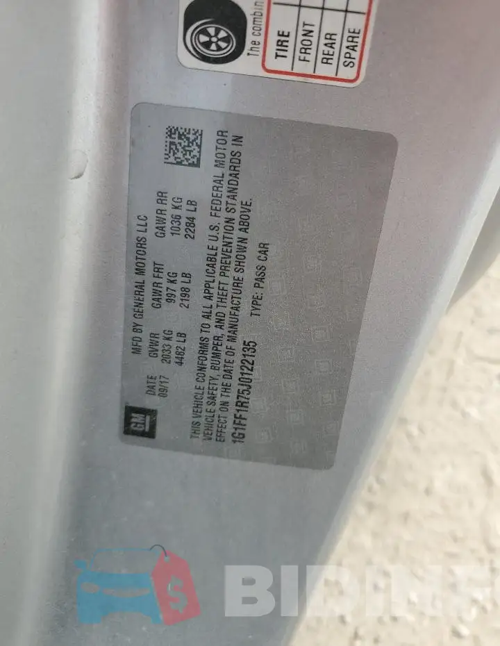 1G1FF1R75J0122135 Photo# 12