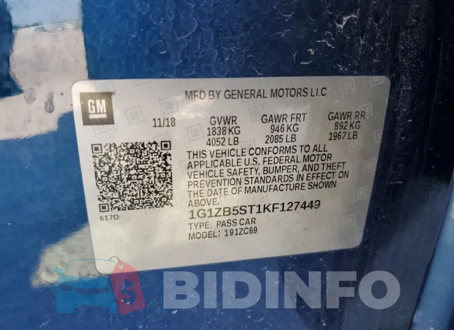 1G1ZB5ST1KF127449 Photo# 12