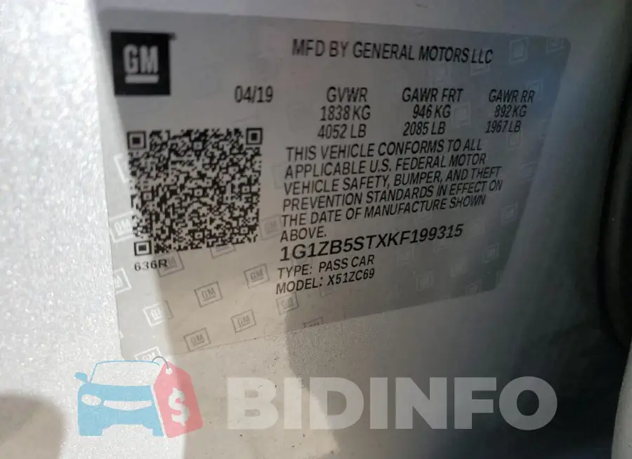 1G1ZB5STXKF199315 Photo# 12