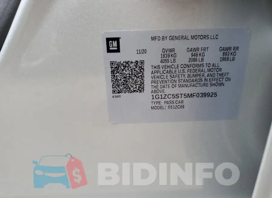 1G1ZC5ST5MF039925 Photo# 12