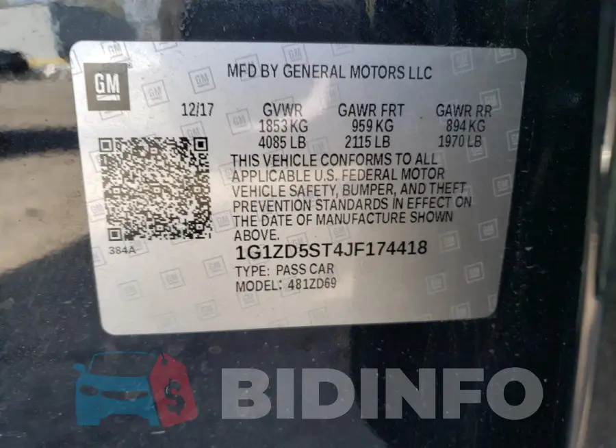 1G1ZD5ST4JF174418 Photo# 12