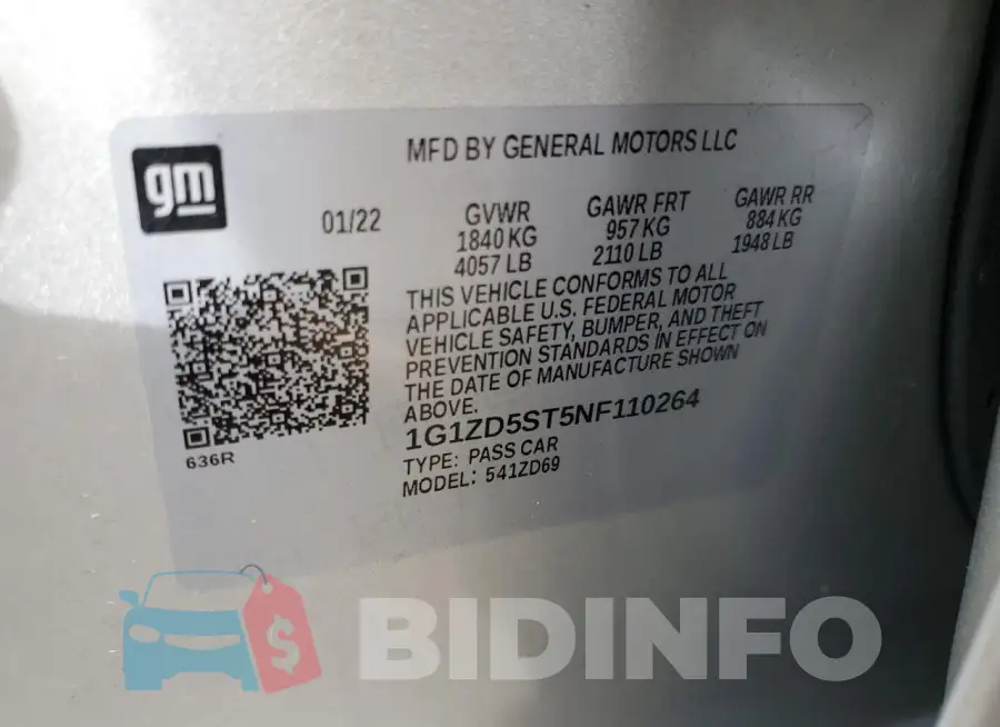 1G1ZD5ST5NF110264 Photo# 13