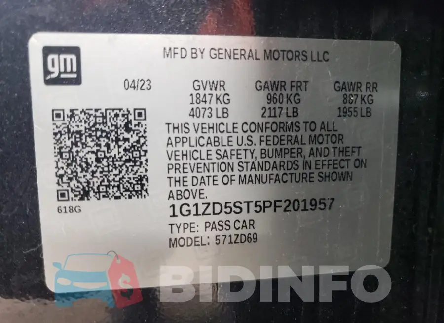 1G1ZD5ST5PF201957 Photo# 12