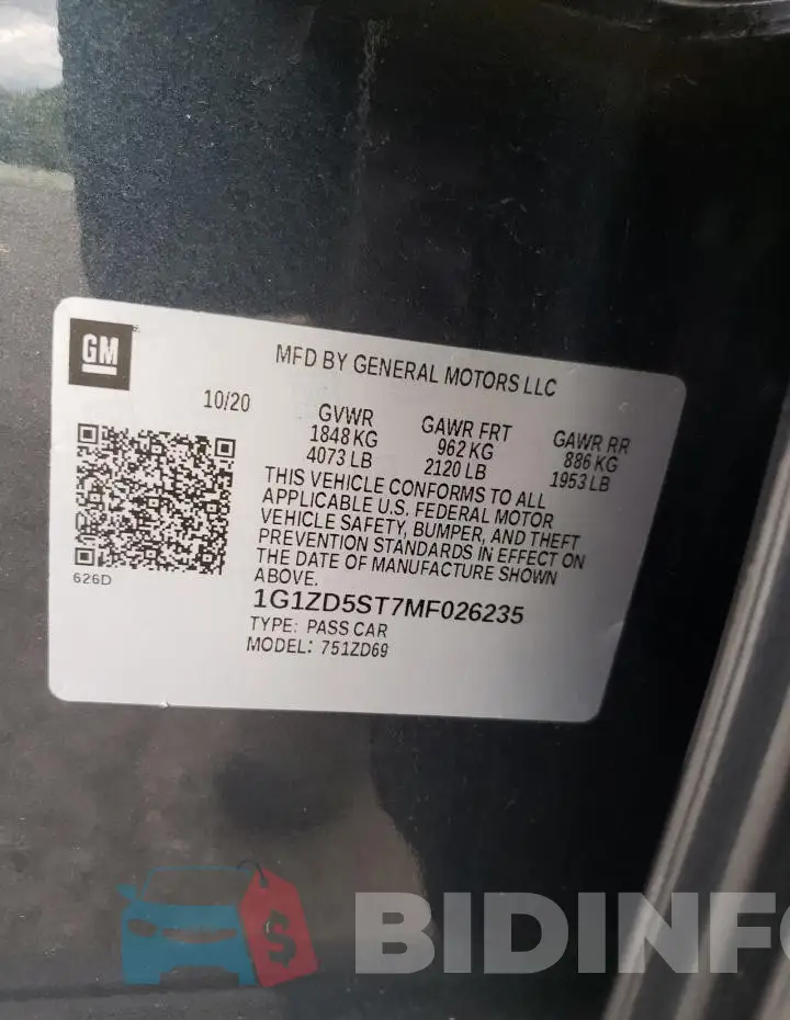 1G1ZD5ST7MF026235 Photo# 12