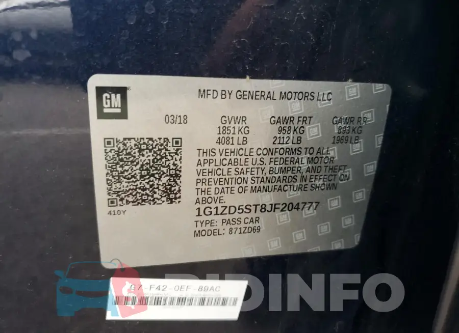 1G1ZD5ST8JF204777 Photo# 12