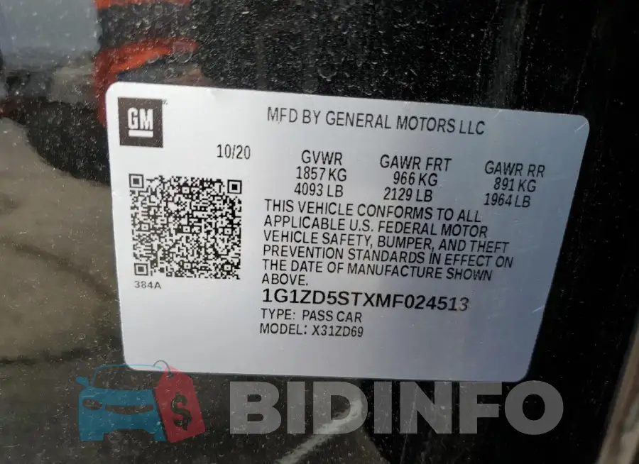 1G1ZD5STXMF024513 Photo# 12