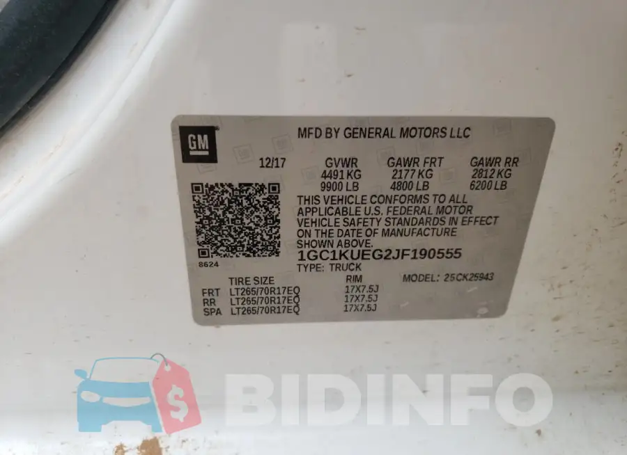 1GC1KUEG2JF190555 Photo# 12
