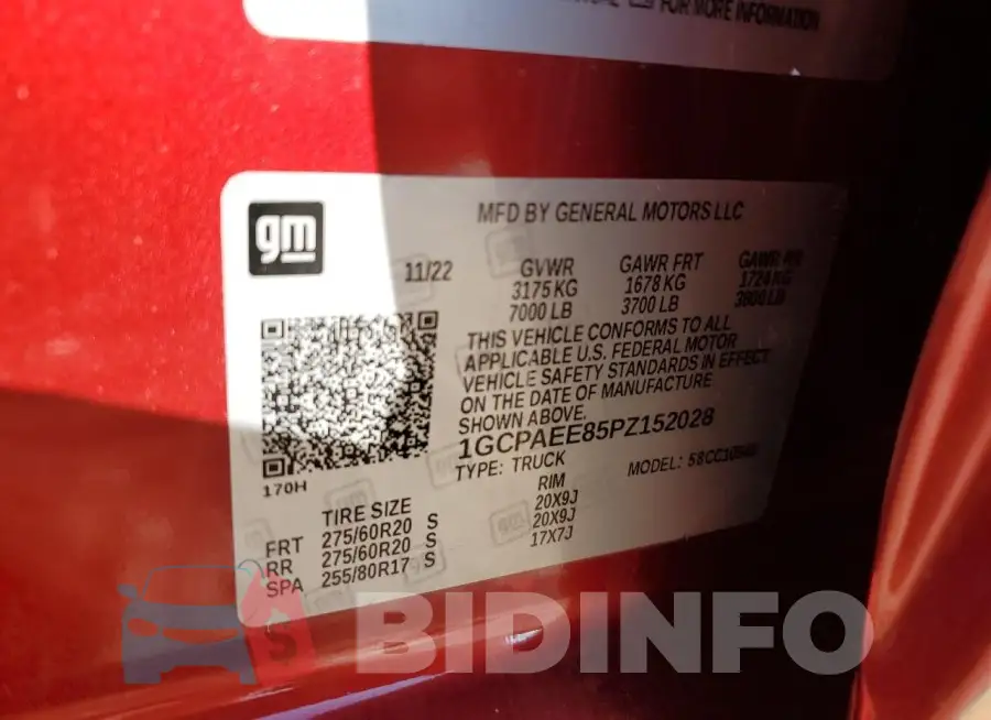 1GCPAEE85PZ152028 Photo# 13