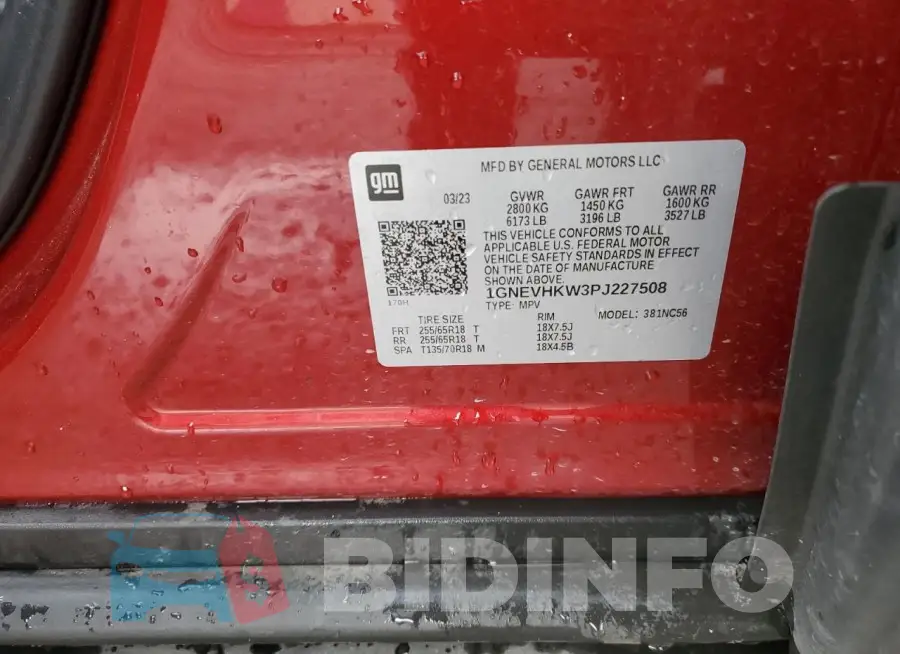 1GNEVHKW3PJ227508 Photo# 13