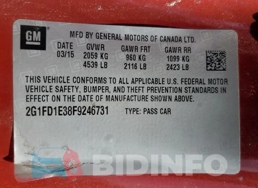 2G1FD1E38F9246731 Photo# 13