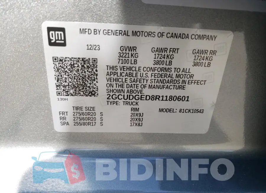 2GCUDGED8R1180601 Photo# 12