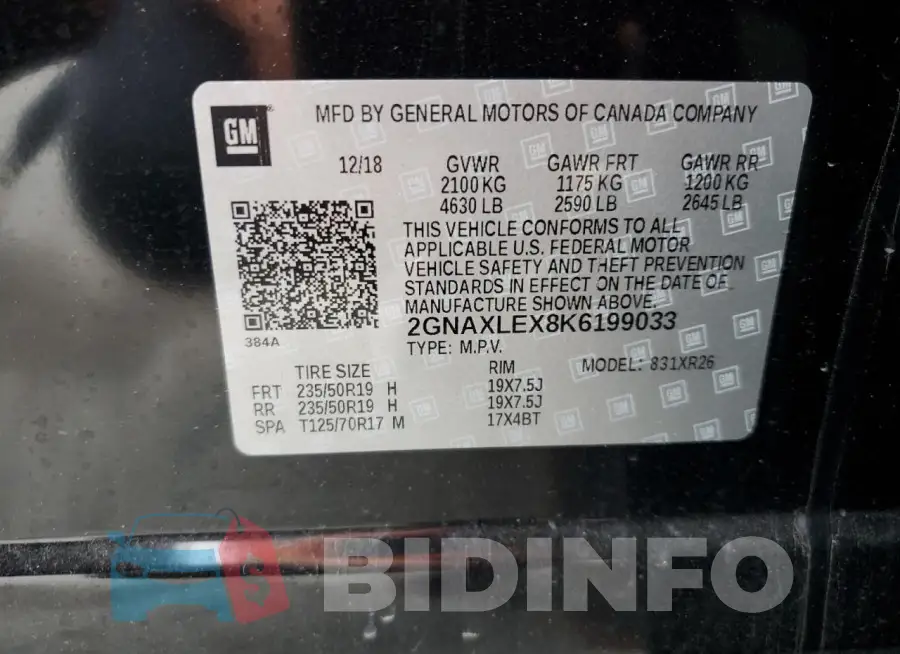 2GNAXLEX8K6199033 Photo# 13