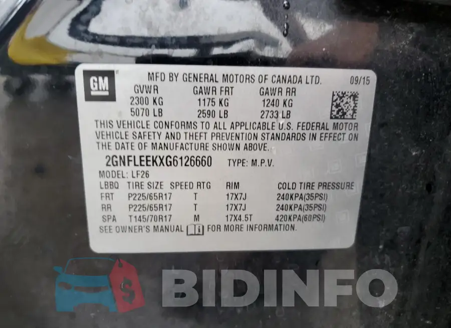 2GNFLEEKXG6126660 Photo# 13