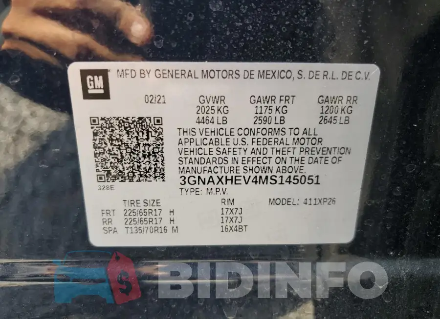 3GNAXHEV4MS145051 Photo# 13