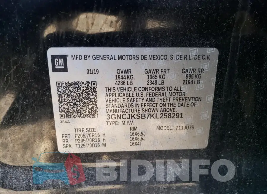3GNCJKSB7KL258291 Photo# 13