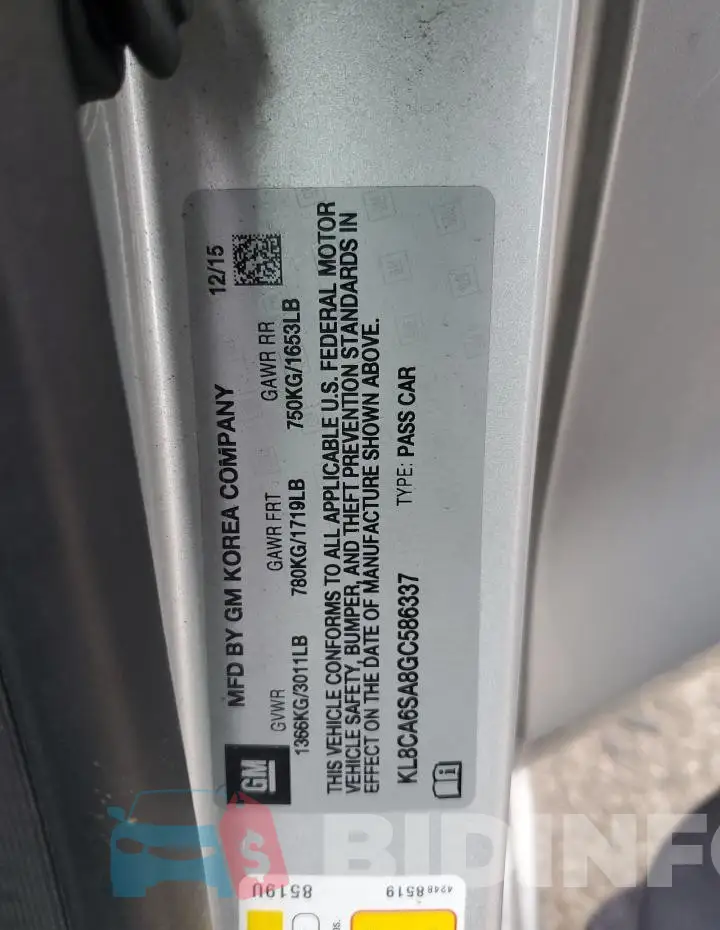 KL8CA6SA8GC586337 Photo# 12