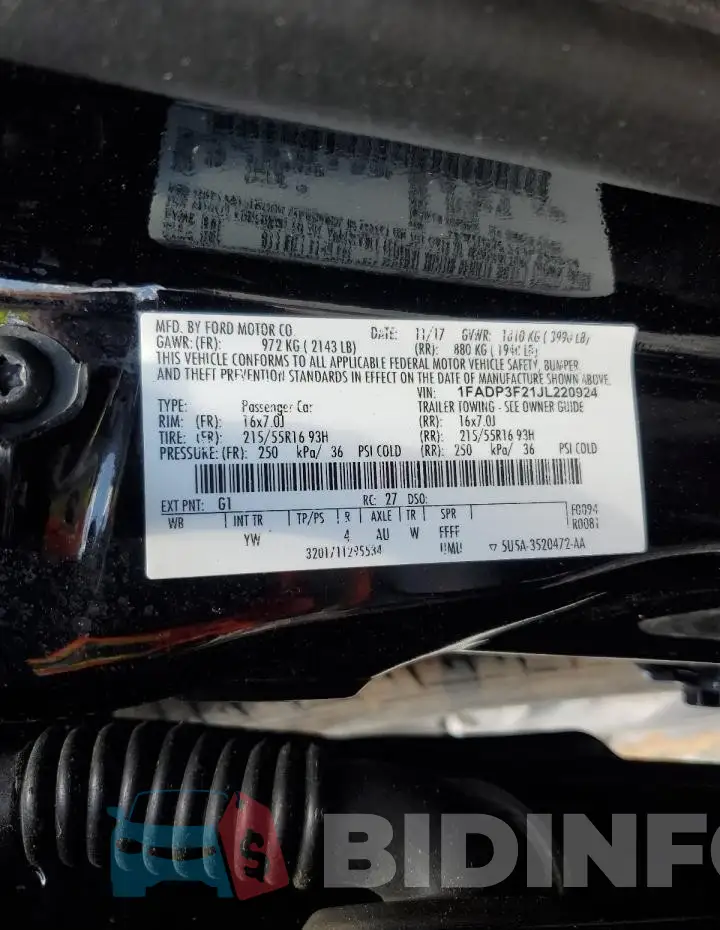 1FADP3F21JL220924 Photo# 12