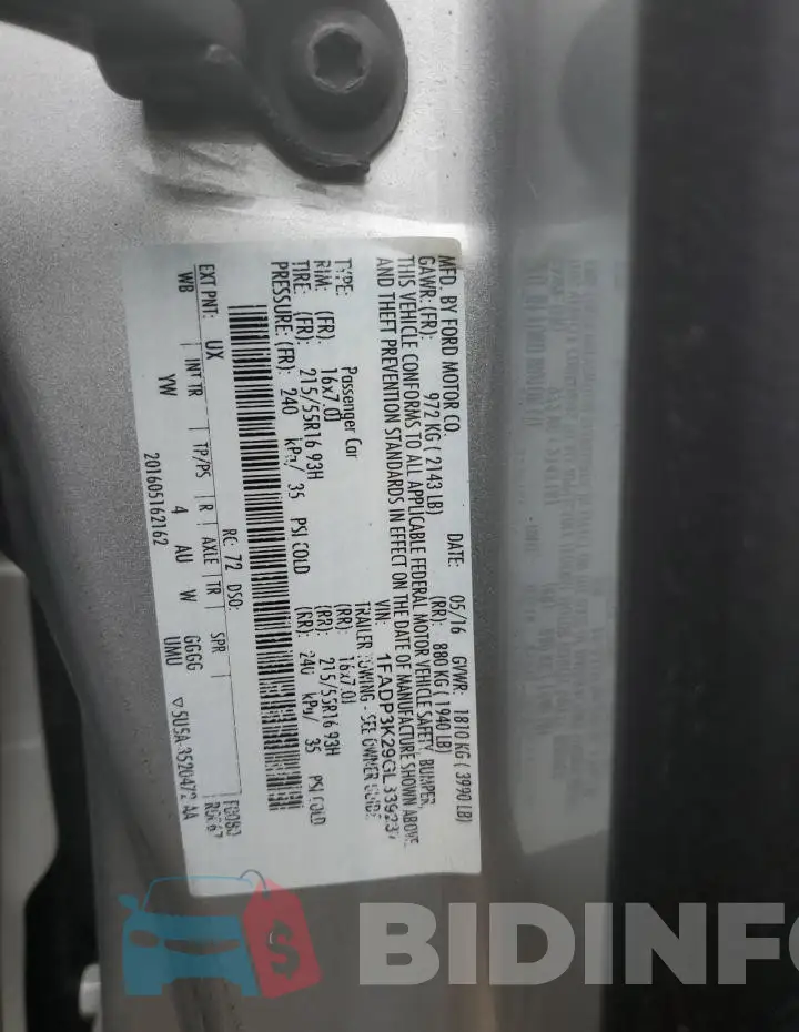1FADP3K29GL339237 Photo# 12