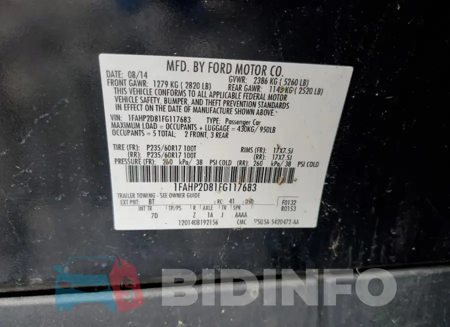 1FAHP2D81FG117683 Photo# 12