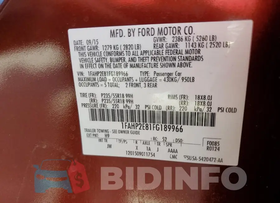1FAHP2E81FG189966 Photo# 12