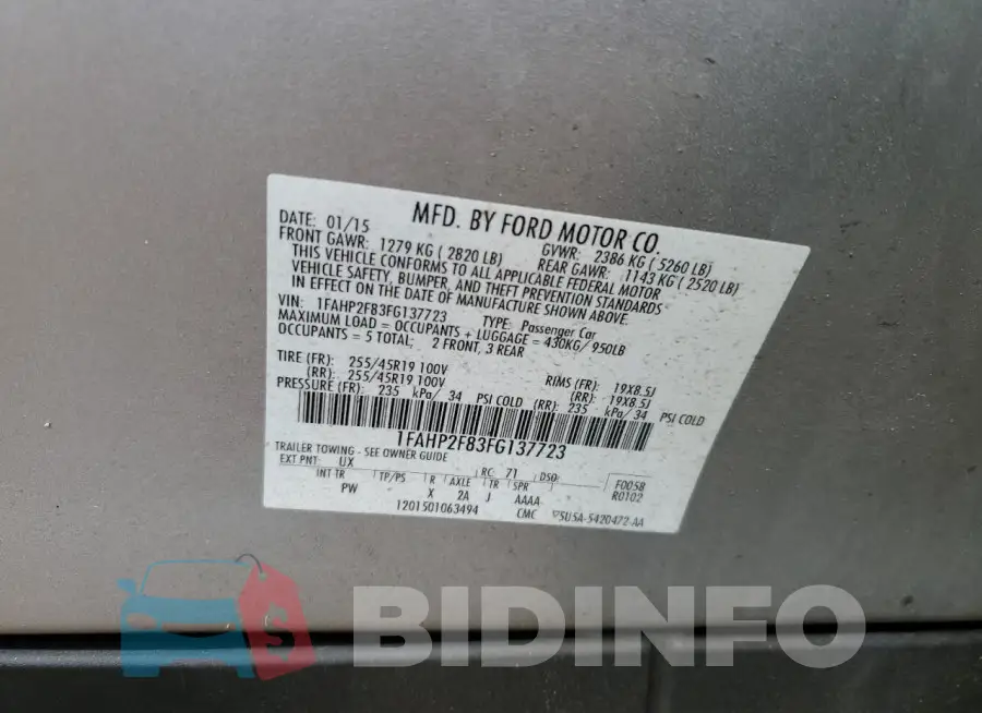 1FAHP2F83FG137723 Photo# 12