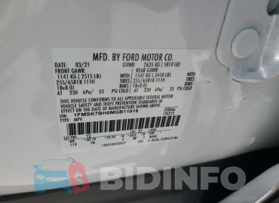 1FMSK7BH6MGB11918 Photo# 13