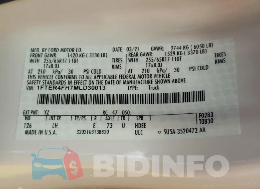 1FTER4FH7MLD30013 Photo# 13
