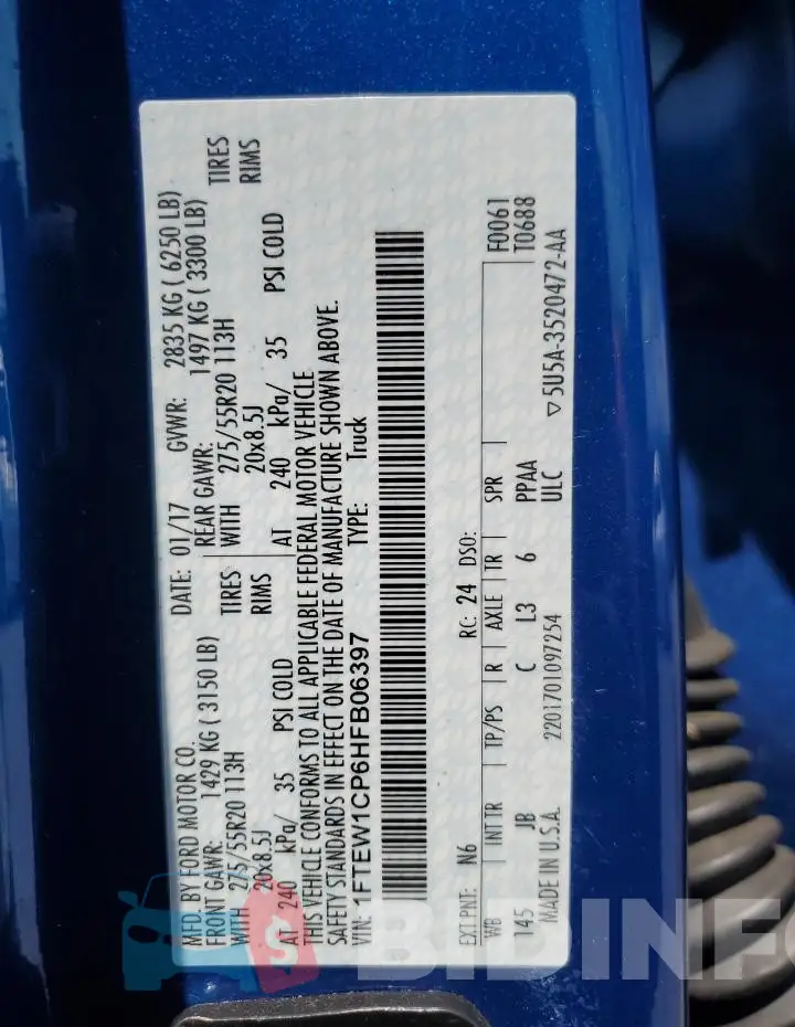1FTEW1CP6HFB06397 Photo# 13
