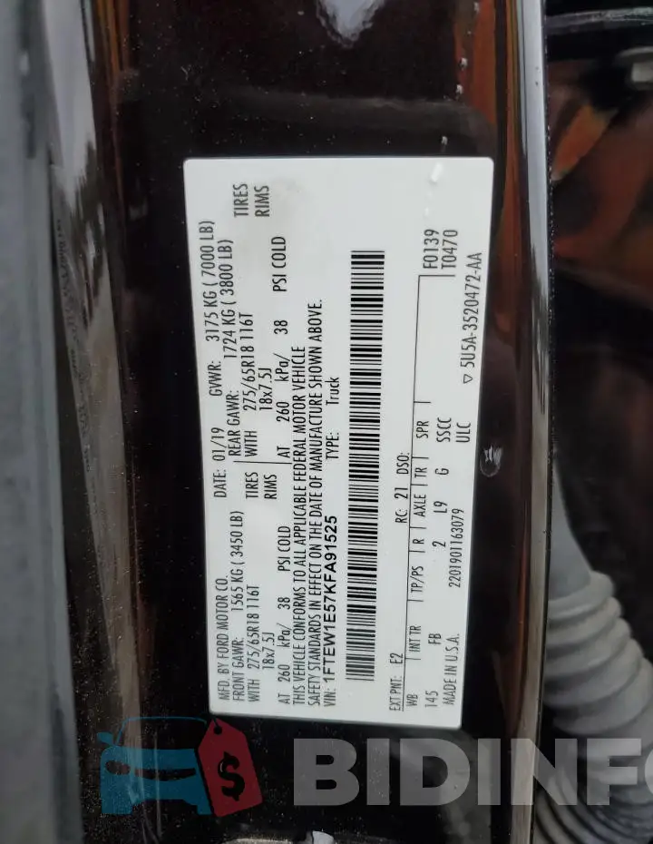 1FTEW1E57KFA91525 Photo# 12