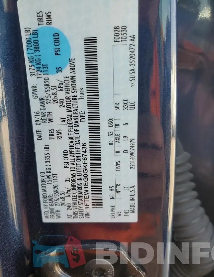 1FTEW1EG0GKF67436 Photo# 12